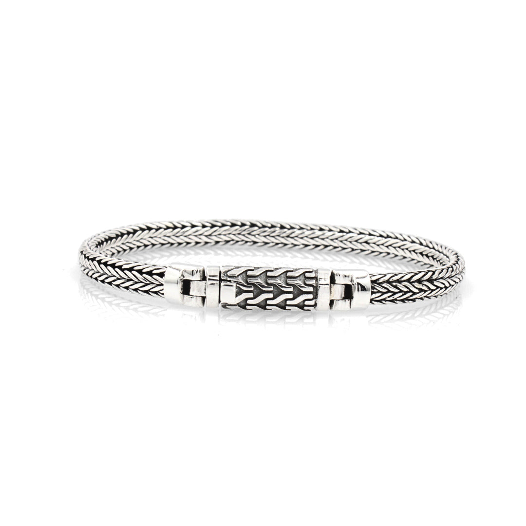 Sterling silver braided bracelet 5mm wide