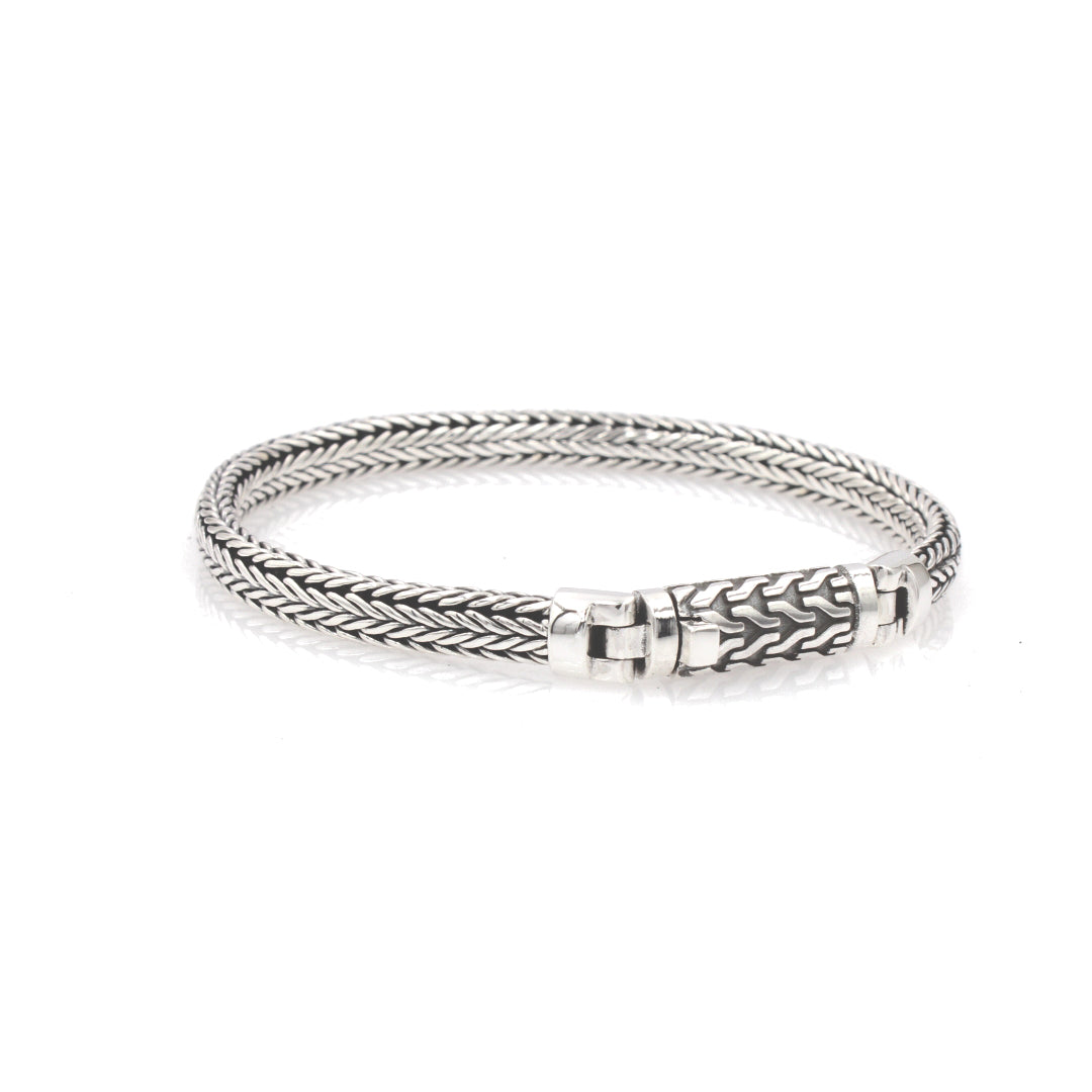 Sterling silver braided bracelet 5mm wide