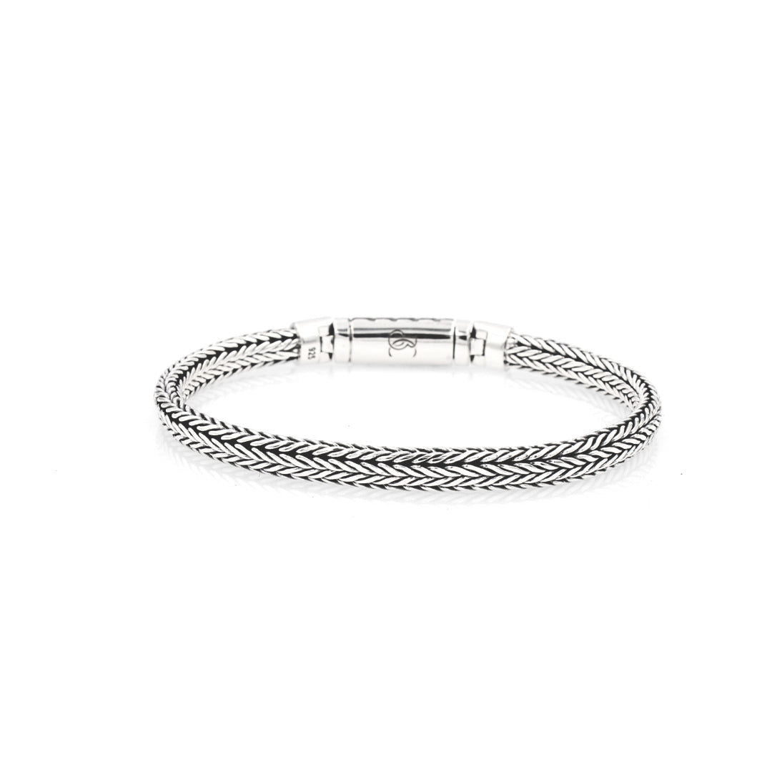 Sterling silver braided bracelet 5mm wide