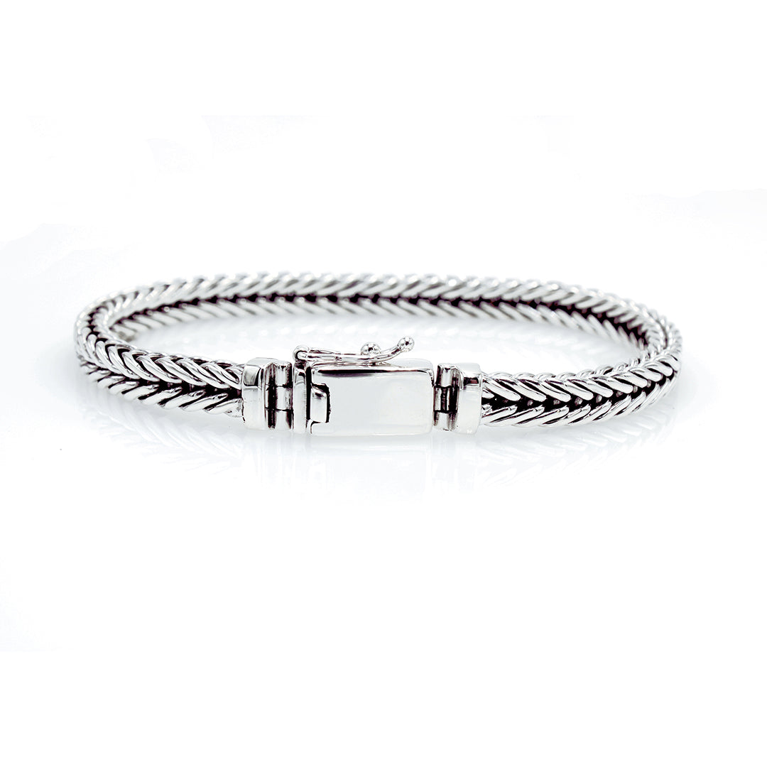 Men's Sterling Silver Bracelet -Tulangnaga 6mm wide