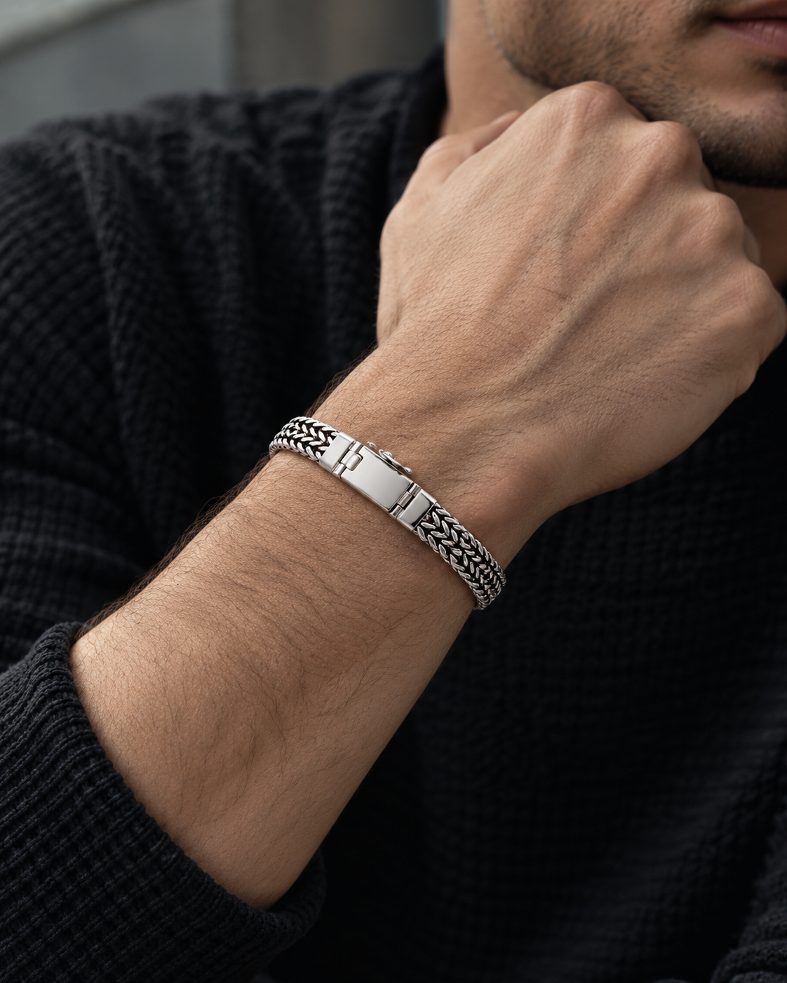 Tulang Naga Double Link Silver Bracelet