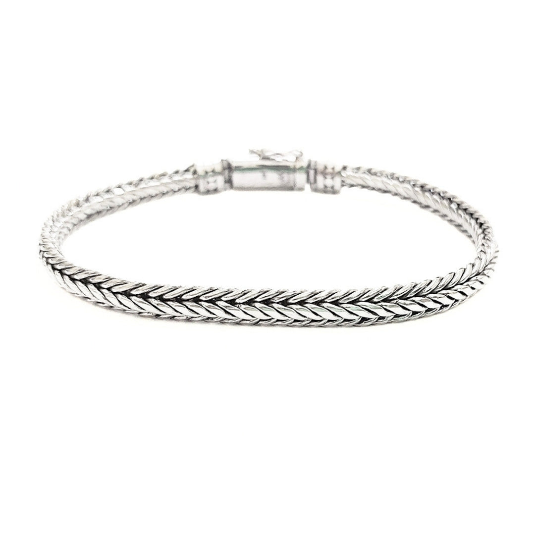 Balinese 5mm Sumbu Kompor Tulang Naga Silver Chain