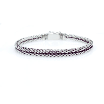 Men's Sterling Silver Bracelet -Tulangnaga 6mm wide