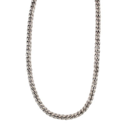 Sterling Silver Cuban Link Necklace with Motif – 8mm Wide
