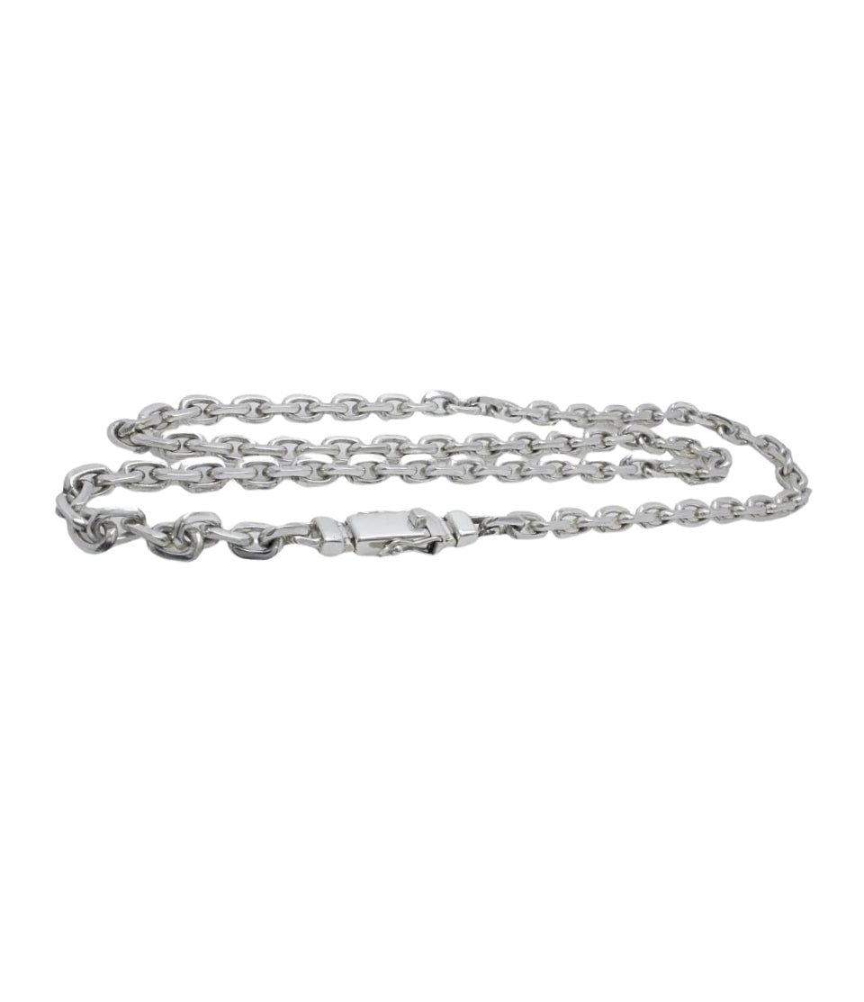 Artisan Anchor Link Necklace in Solid Sterling Silver