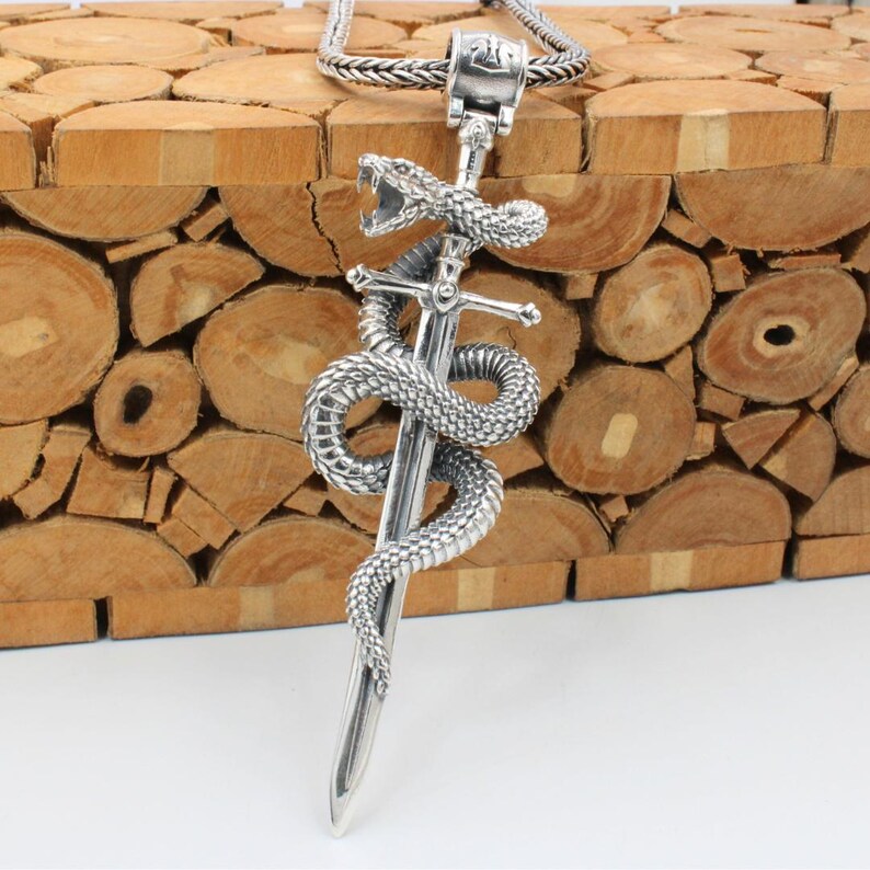 Sterling Silver Snake Pendant: Balinese Artisan Amulet Necklace