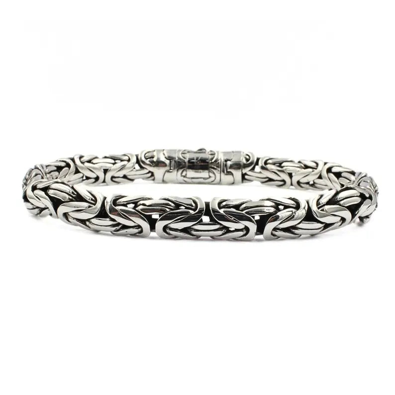 Sterling Silver Byzantine Bracelet: Handmade Balinese Artisan Jewelry