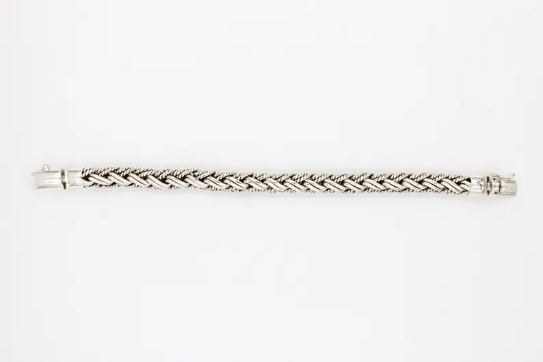 Sterling Silver Handmade Bali Bracelet Padian Double Taliair 6mm Wide