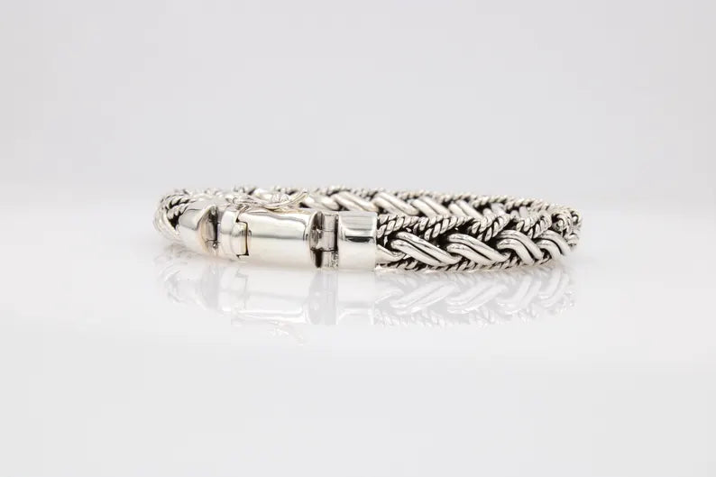 Sterling Silver Handmade Bali Bracelet Padian Double Taliair 6mm Wide