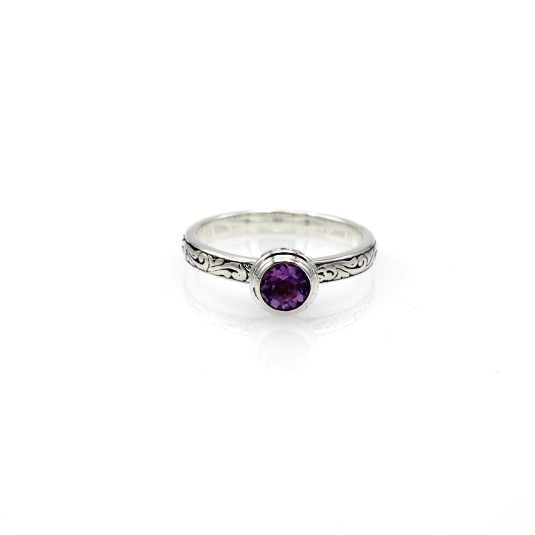 Bali Motiff Amethyst Ring